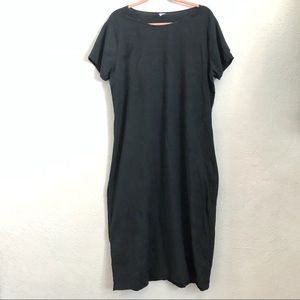 Uzi NYC cotton woven t-style midi dress L